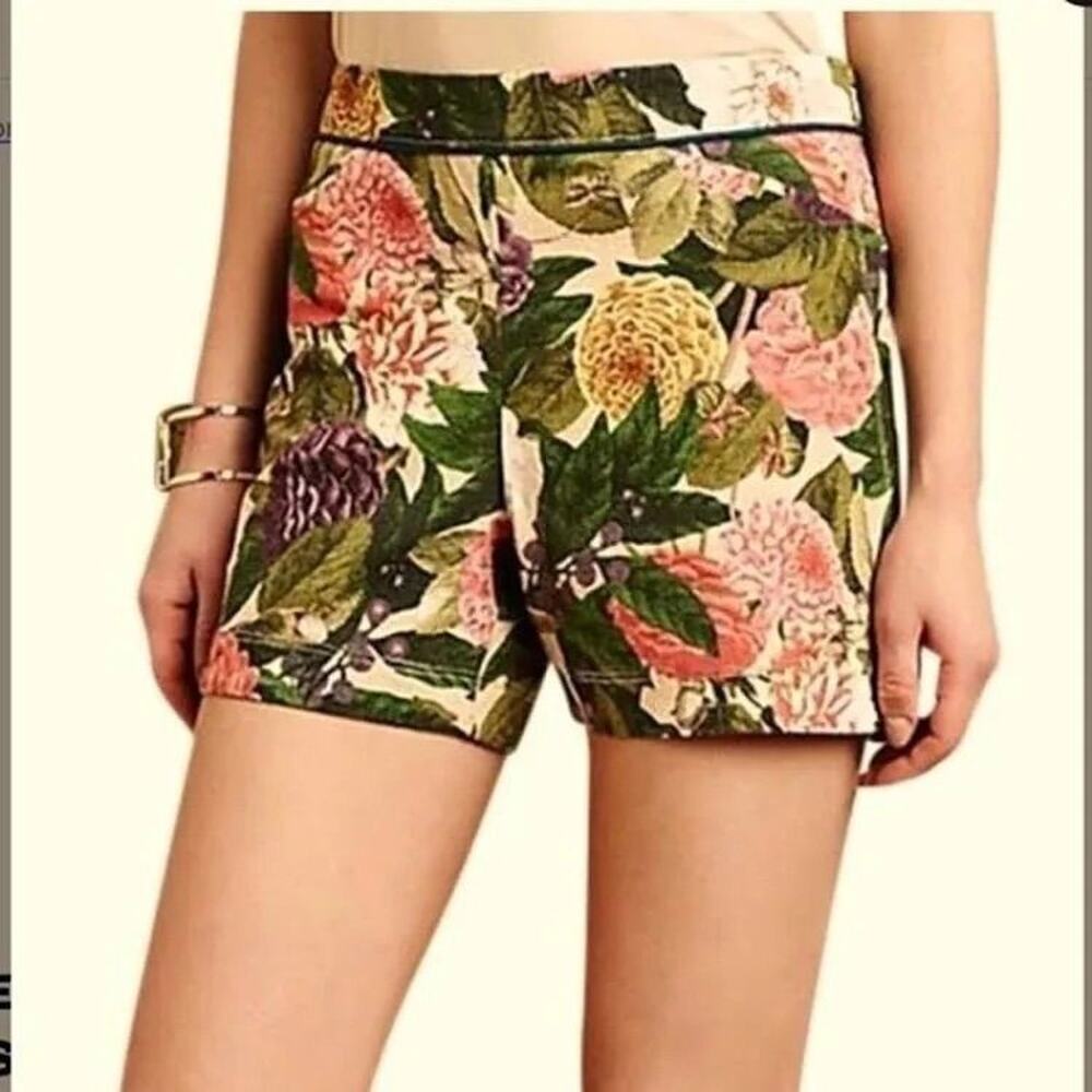 Anthropologie Elevenses Ranunculus Bloom Floral Shorts Size 4